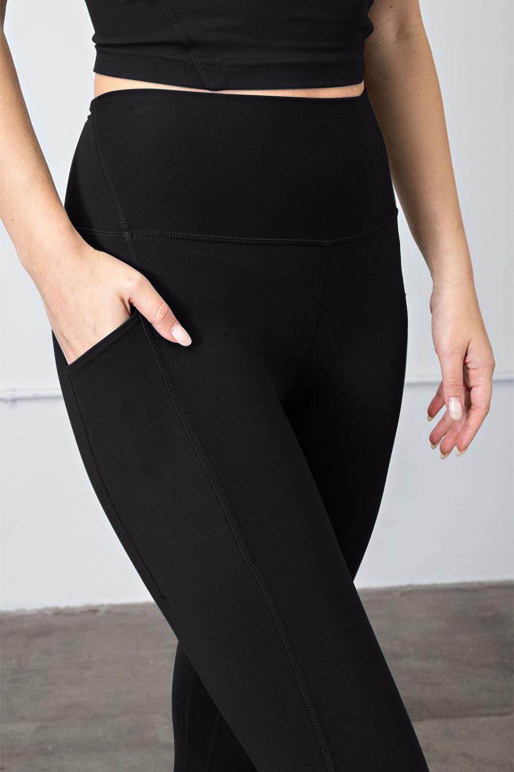 Faith Apparel High Waist Wide Waistband Leggings for Comfort - Selvanelle
