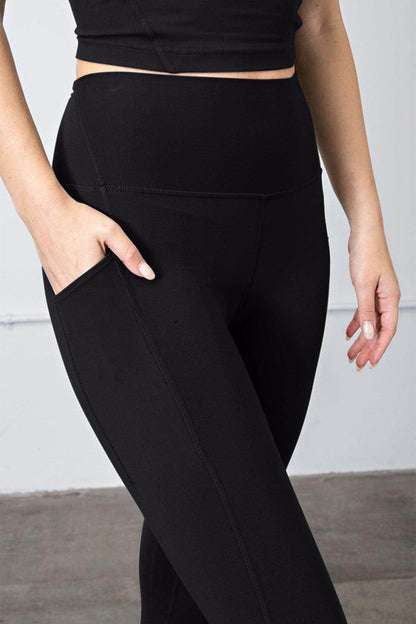 Faith Apparel High Waist Wide Waistband Leggings for Comfort - Selvanelle
