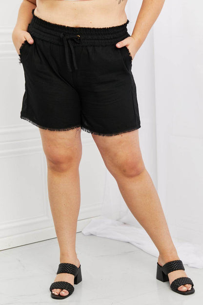 Zenana Seaside Full Size Linen Shorts for Casual Comfort - Selvanelle