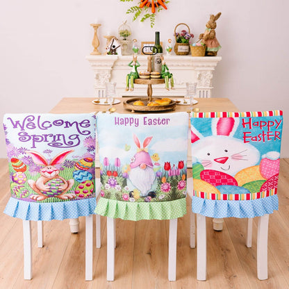 Easter Polka Dot Pleated Hem Chair Cover - Selvanelle