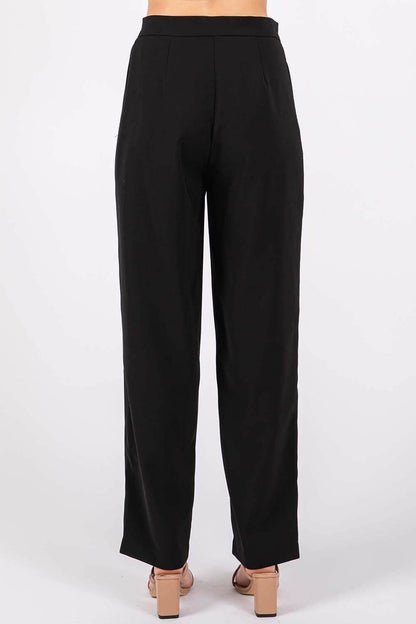 GeeGee High-Waisted Pleated Pants for Chic Style - Selvanelle