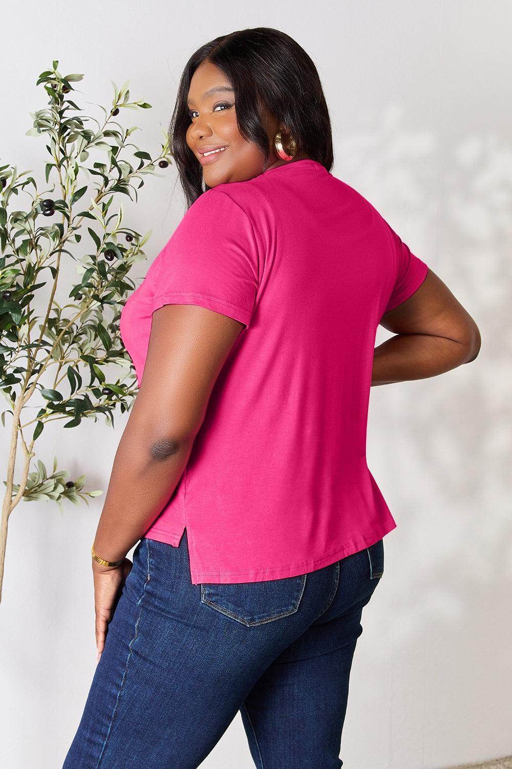 Basic Bae Full Size Round Neck Short Sleeve T-Shirt for Women - Selvanelle