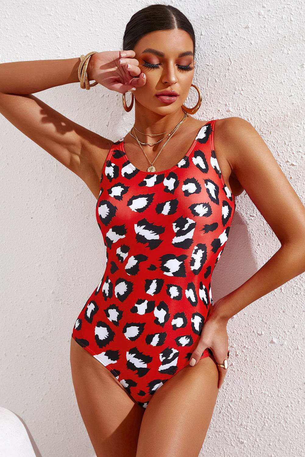 Full Size Tie-Dye Crisscross Back One-Piece Swimsuit - Selvanelle