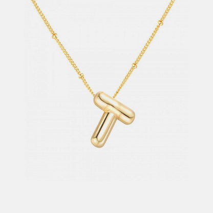 Gold-Plated Bubble Initial Necklace for Personalized Style - Selvanelle