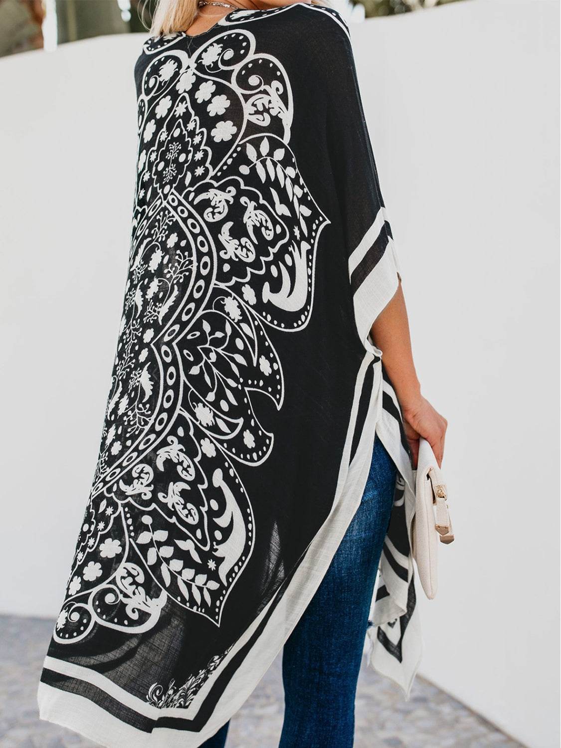 Printed Open Front Cover-Up - Selvanelle