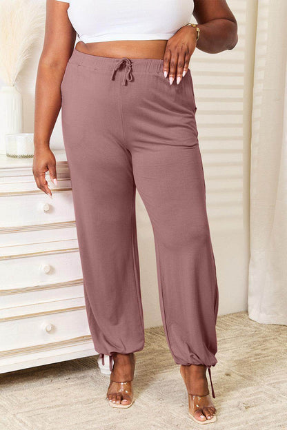 Basic Bae Full Size Soft Rayon Drawstring Pants with Pockets - Selvanelle