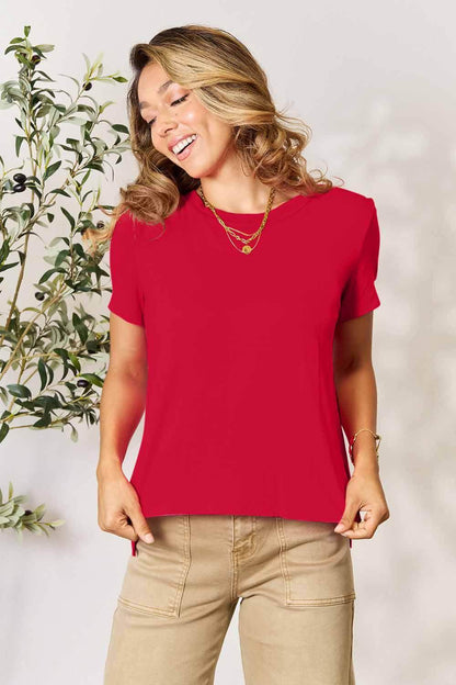 Basic Bae Full Size Round Neck Short Sleeve T-Shirt Black - Selvanelle