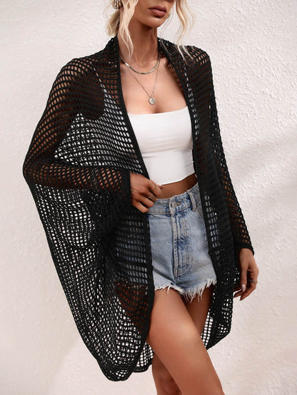 Openwork Open Front Longline Cover Up - Selvanelle