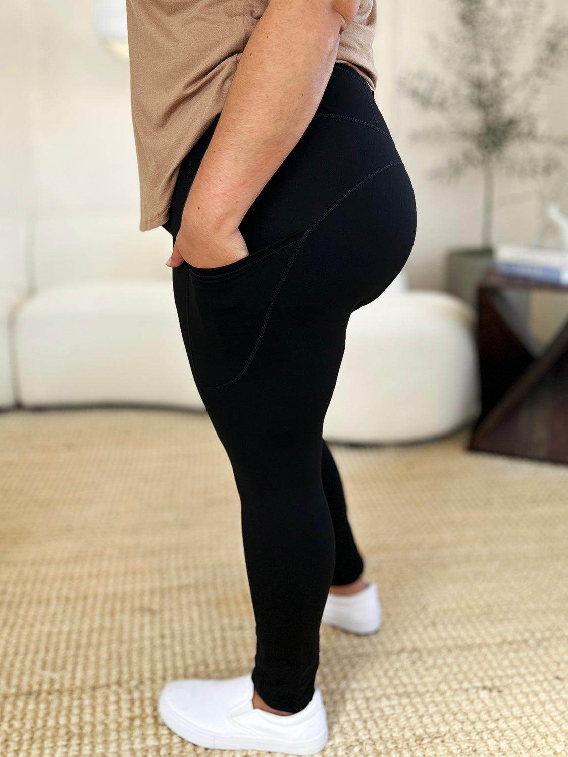 Wide Waistband Sports Leggings for Comfortable Fit - Selvanelle
