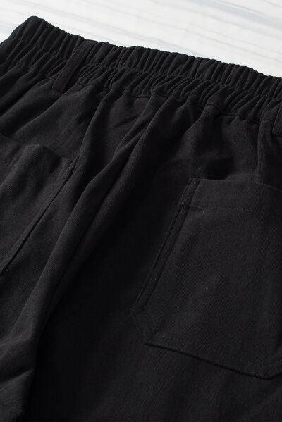 Half Elastic Waist Straight Pants for Comfortable Fit - Selvanelle