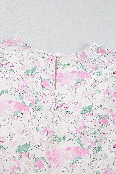 Printed Round Neck Long Sleeve Blouse for Women Fashion - Selvanelle