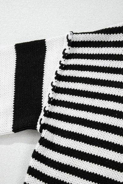 Striped Round Neck Long Sleeve Sweater for Women Fashion - Selvanelle