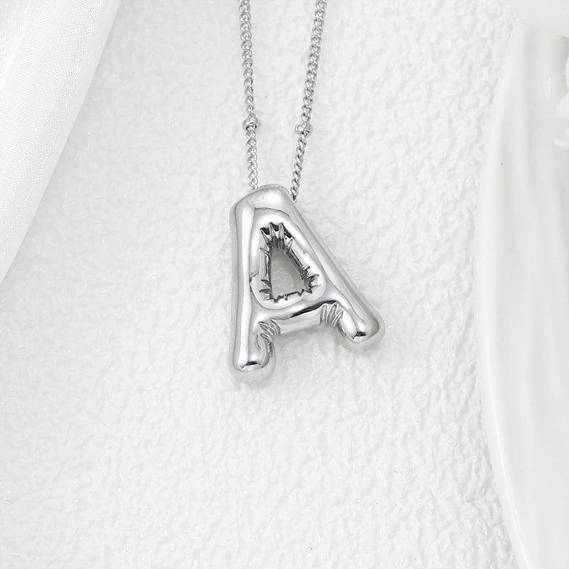 Copper Bubble Letter Pendant Necklace for Stylish Charm - Selvanelle