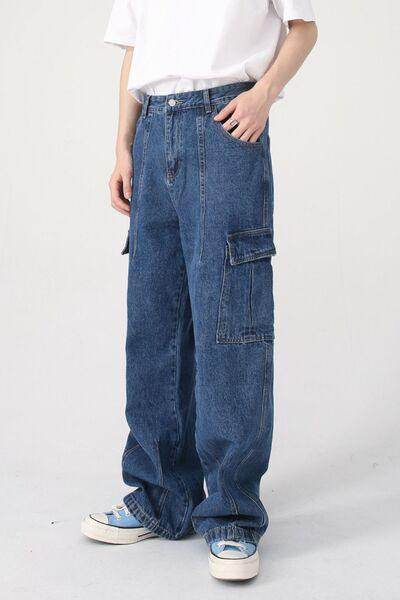Wide Leg Jeans with Pockets for Stylish Comfort - Selvanelle