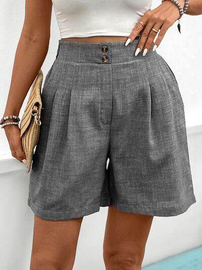 Perfee Frill Shorts with Pockets for Women Stylish Comfort - Selvanelle