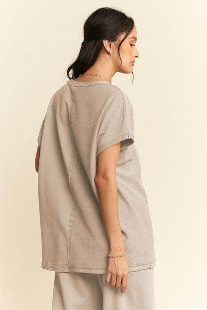 Davi & Dani Round Neck Short Sleeve Top and Pants Set Outfit - Selvanelle