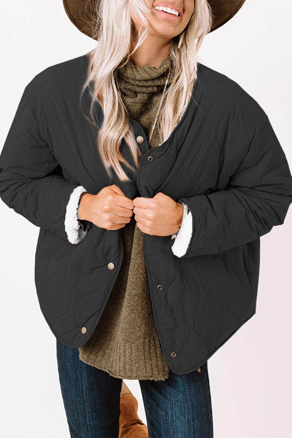 Long Sleeve Button Front Winter Coat for Women Stylish Fit - Selvanelle