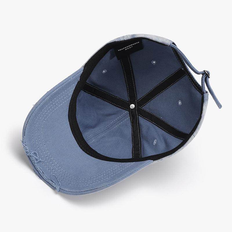 Distressed Adjustable Cotton Hat for Casual Stylish Wear - Selvanelle