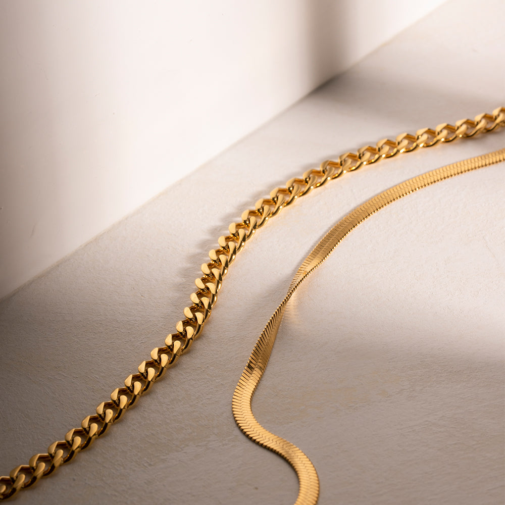 18K Gold-Plated Double Layered Necklace