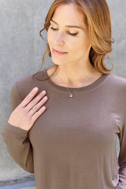 Basic Bae Full Size Round Neck Long Sleeve Top for Women - Selvanelle