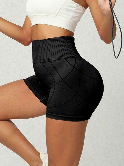 High Waist Active Shorts for Women with Stretch Fabric - Selvanelle