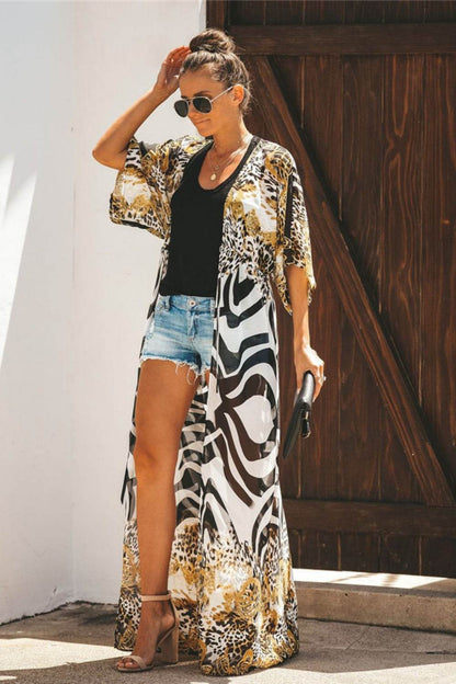 Open Front Leopard Cover-Up - Selvanelle