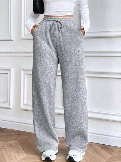 Drawstring Wide Leg Pants for Comfortable Everyday Style - Selvanelle
