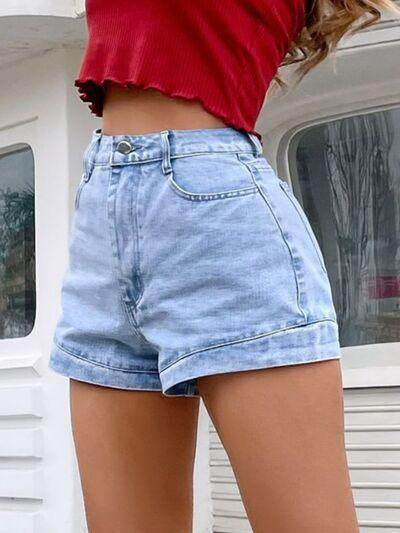 Stylish Denim Shorts with Pockets for Women Summer Wear - Selvanelle
