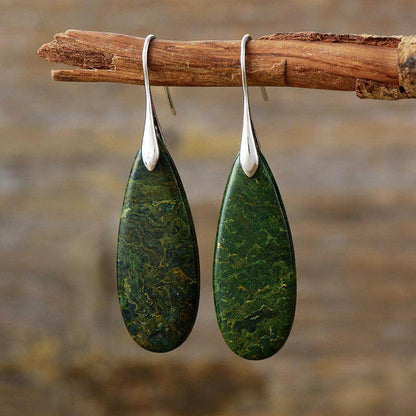 Natural Stone Waterdrop Shape Earrings for Elegant Style - Selvanelle