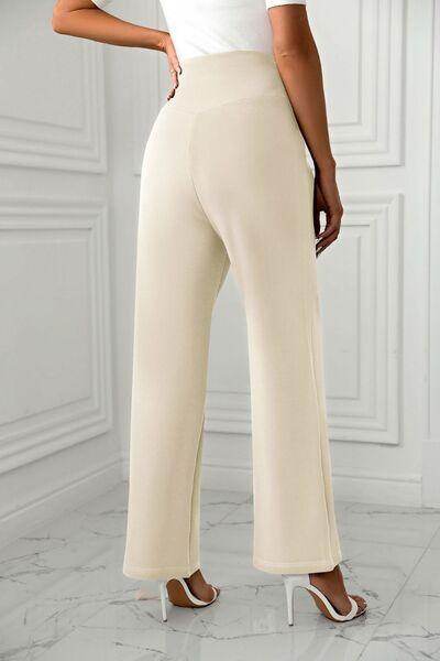 High Waist Straight Leg Pants for Women in Various Sizes - Selvanelle