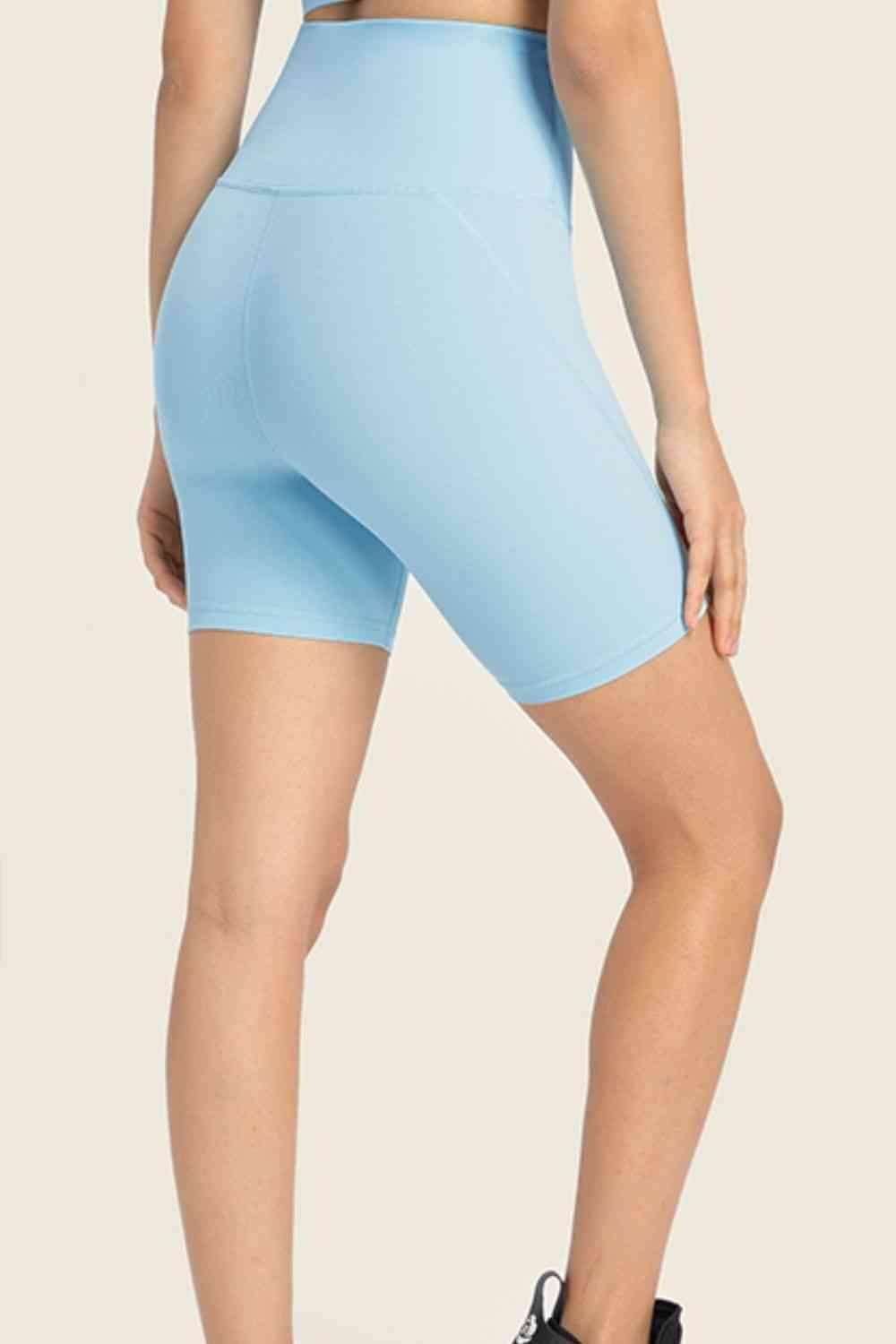 Millennia Seamless High-Rise Wide Waistband Biker Shorts - Selvanelle