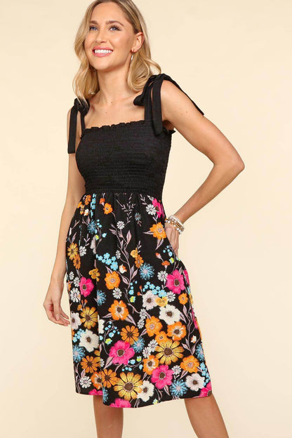 Haptics Smocked Cami Floral Dress for Summer Style - Selvanelle