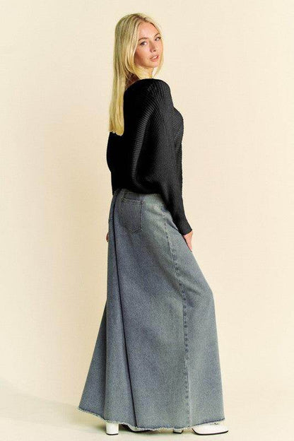 Davi & Dani Round Neck Batwing Sleeve Sweater for Women - Selvanelle