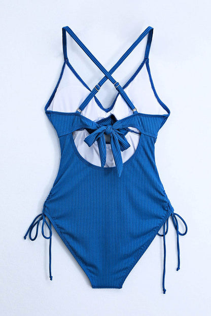 Cutout V-Neck Spaghetti Strap One-Piece Swimwear - Selvanelle