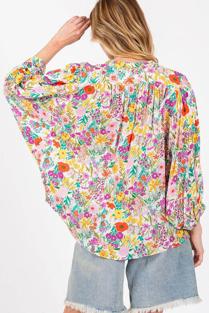 SAGE + FIG Button Down Floral Shirt for Stylish Women - Selvanelle