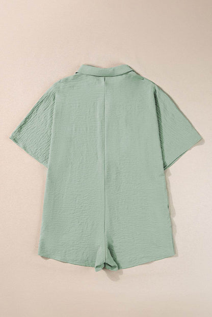 Half Button Collared Neck Romper - Selvanelle