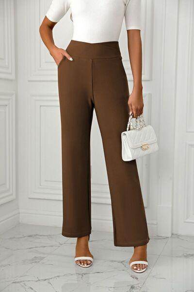 High Waist Straight Leg Pants for Women in Various Sizes - Selvanelle