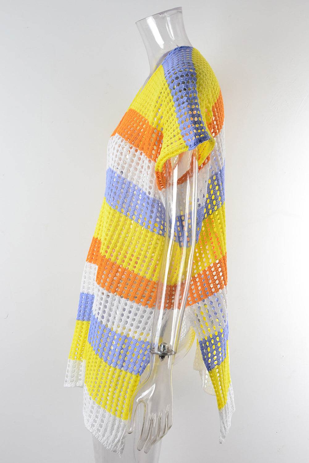 Slit Color Block V-Neck Cover-Up - Selvanelle