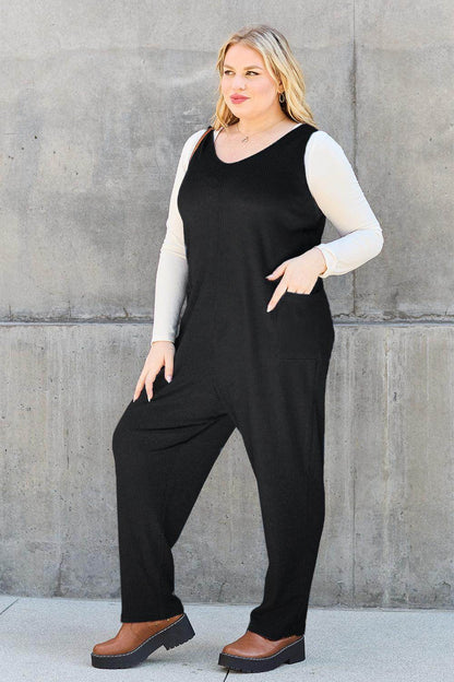 Double Take Full Size Sleeveless Straight Jumpsuit for Women - Selvanelle