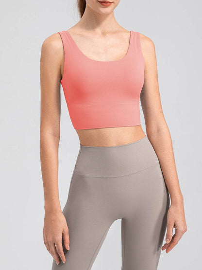 Scoop Neck Wide Strap Active Tank - Selvanelle