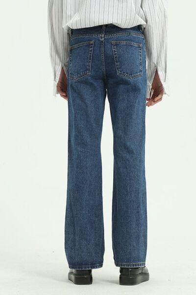 Straight Leg Jeans with Pockets for Effortless Style - Selvanelle