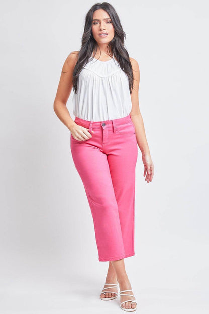 YMI Jeanswear Full Size Mid-Rise Hyperstretch Cropped Pants - Selvanelle