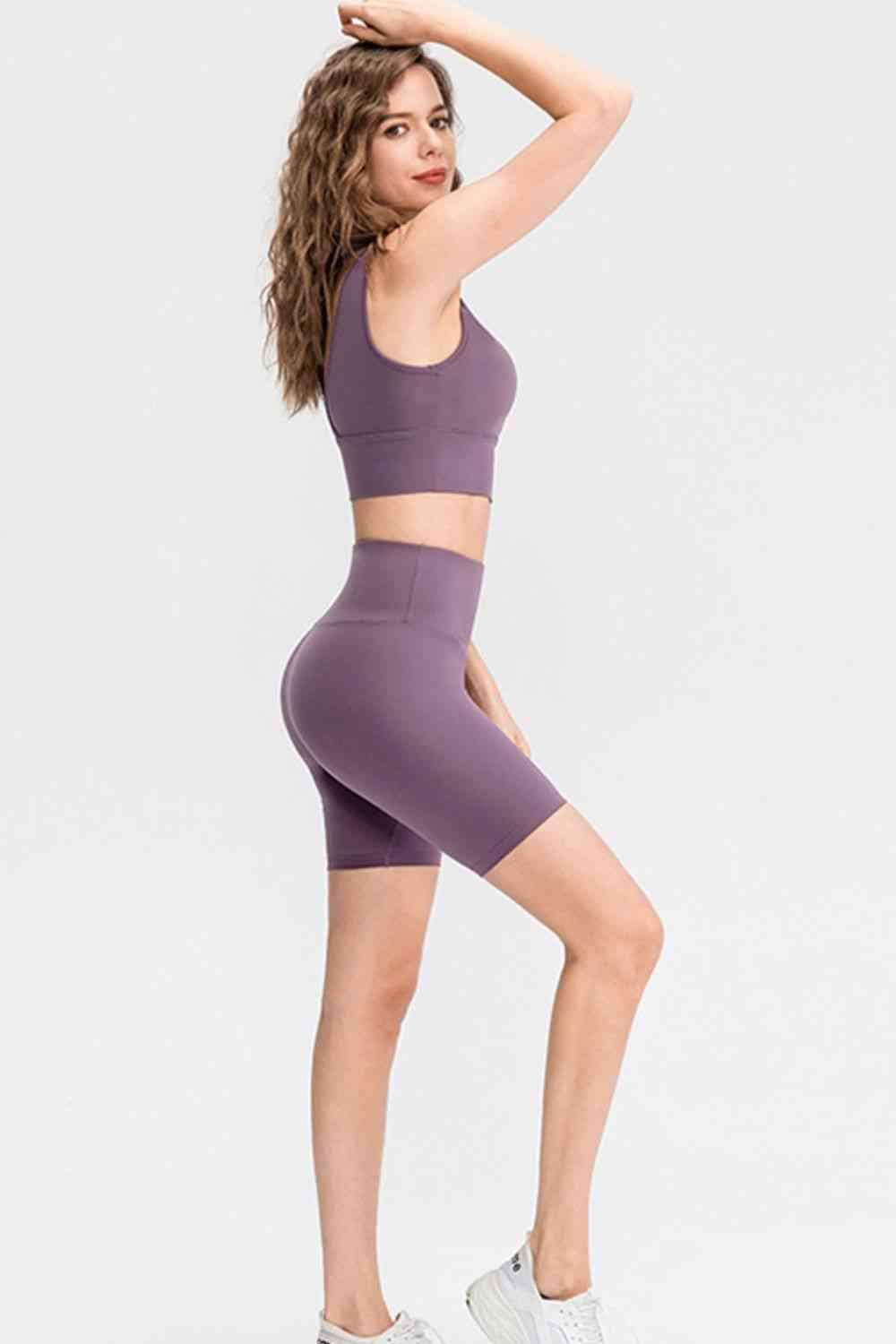 Slim Fit Wide Waistband Sports Shorts for Active Lifestyle - Selvanelle