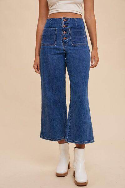 Annie Wear Button Fly High Waist Jeans for Women - Selvanelle