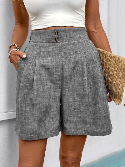 Perfee Frill Shorts with Pockets for Women Stylish Comfort - Selvanelle