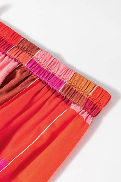 Color Block Elastic Waist Maxi Skirt for Women Fashion - Selvanelle