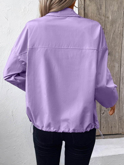 Ivy Lane Pocketed Zip Up Long Sleeve Jacket for Women - Selvanelle
