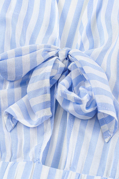 Bow Striped Kimono Sleeve Romper - Selvanelle