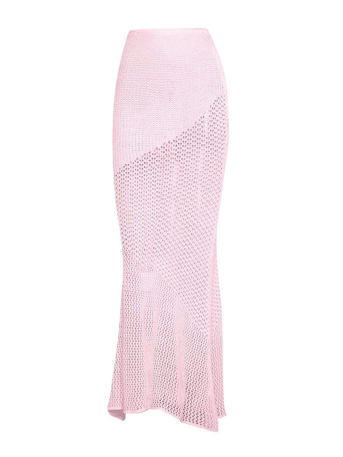 Tied Long Sleeve Top and Skirt Cover Up Set - Selvanelle