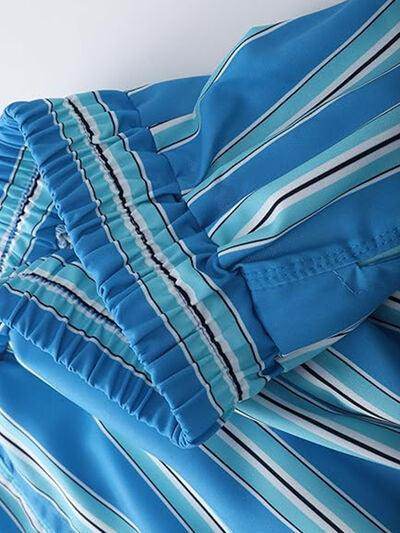 Striped Elastic Waist Shorts with Pockets for Comfort - Selvanelle